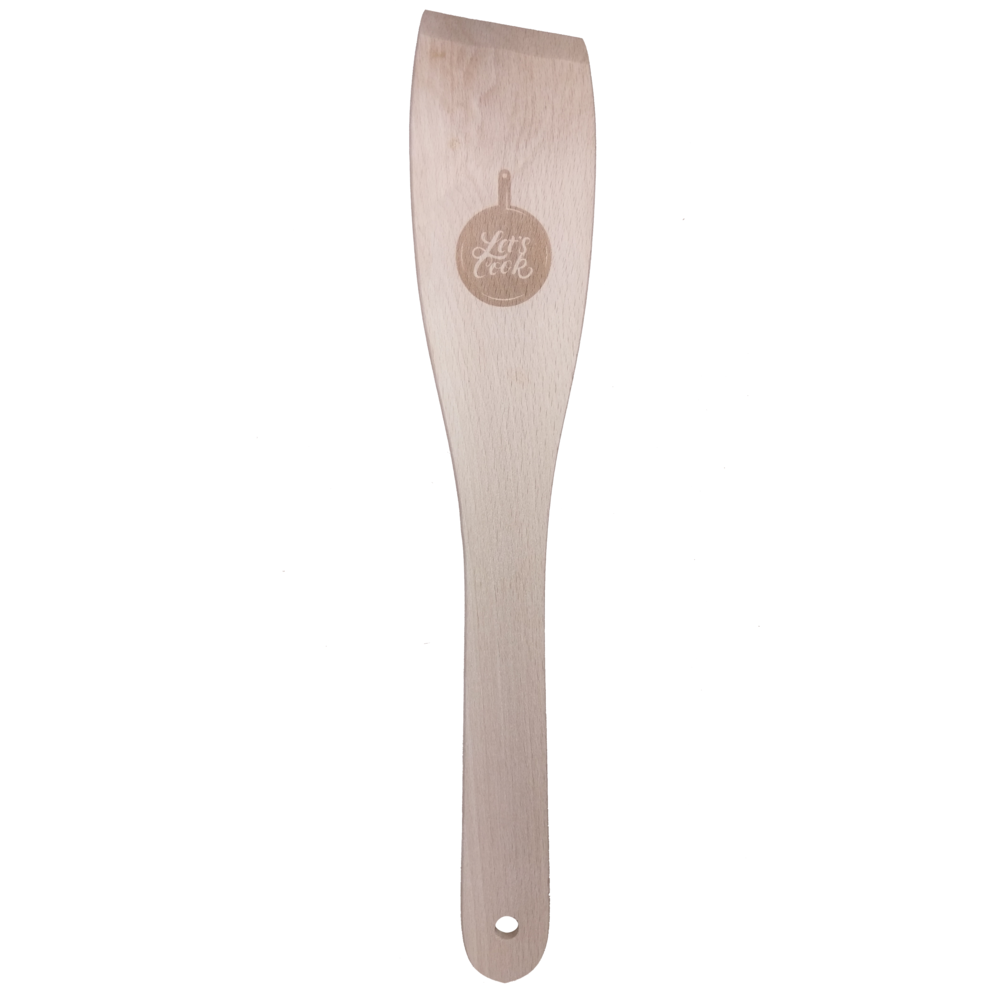 Wooden spatula + custom logo